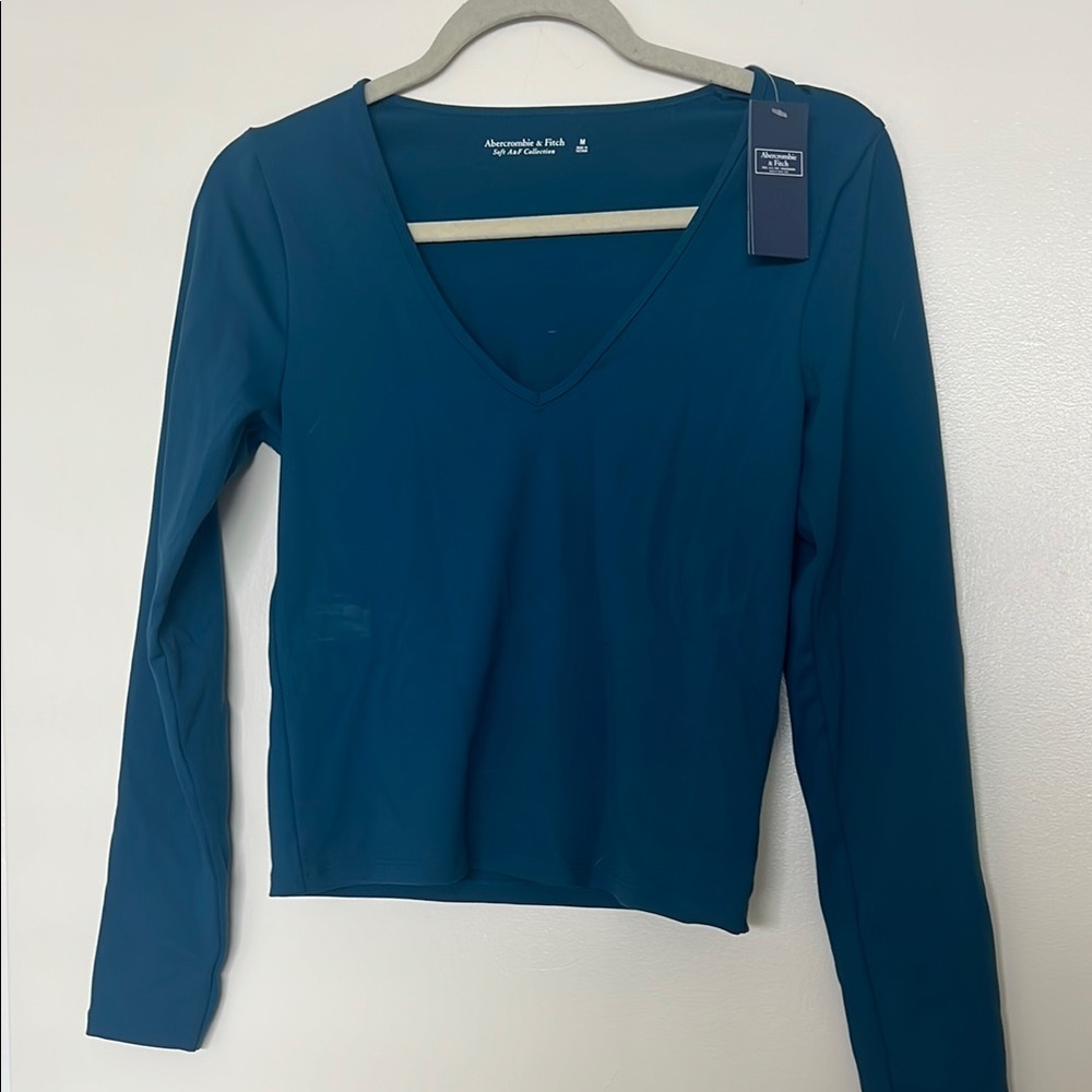 Teal V-Neck Top
